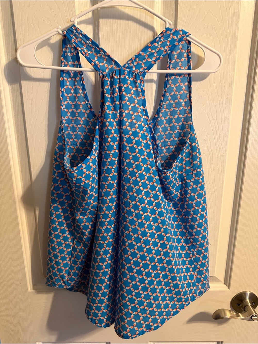 mine Blue Geometric Button-Front Racerback Camisole - Picture 2 of 3